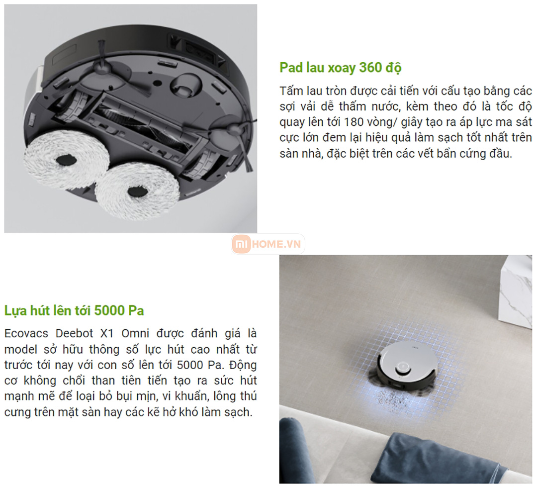 Robot hut bui lau nha Ecovacs Deebot X1 Omni 13
