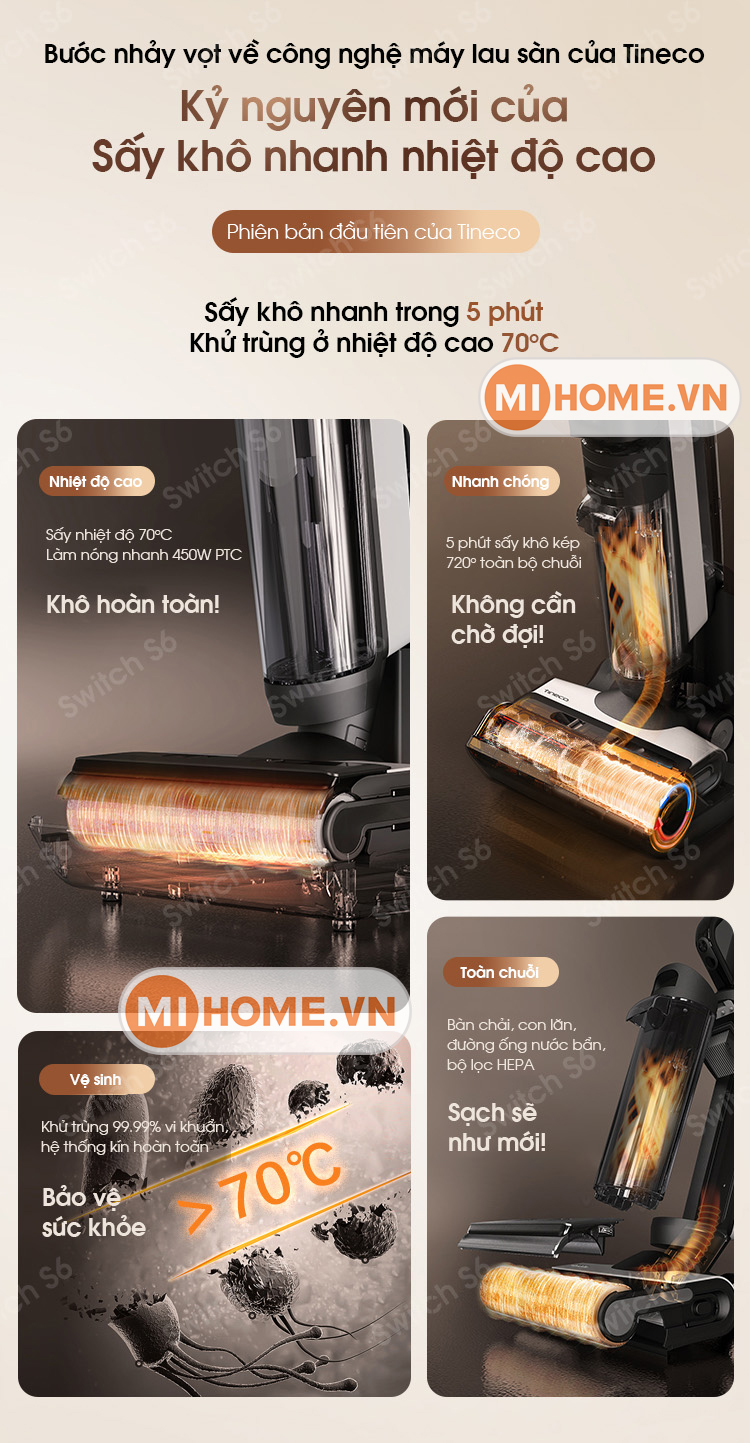 Máy hút bụi lau sàn khô ướt Tineco Floor One Switch S6 15 2