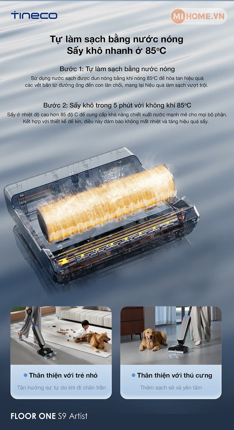 Máy hút bụi lau sàn khô ướt Tineco Floor One S9 Artist FW2C0200ID 26 1738743592906 may lau san hut bui tineco floor one s9 artist fw2c0200id 12