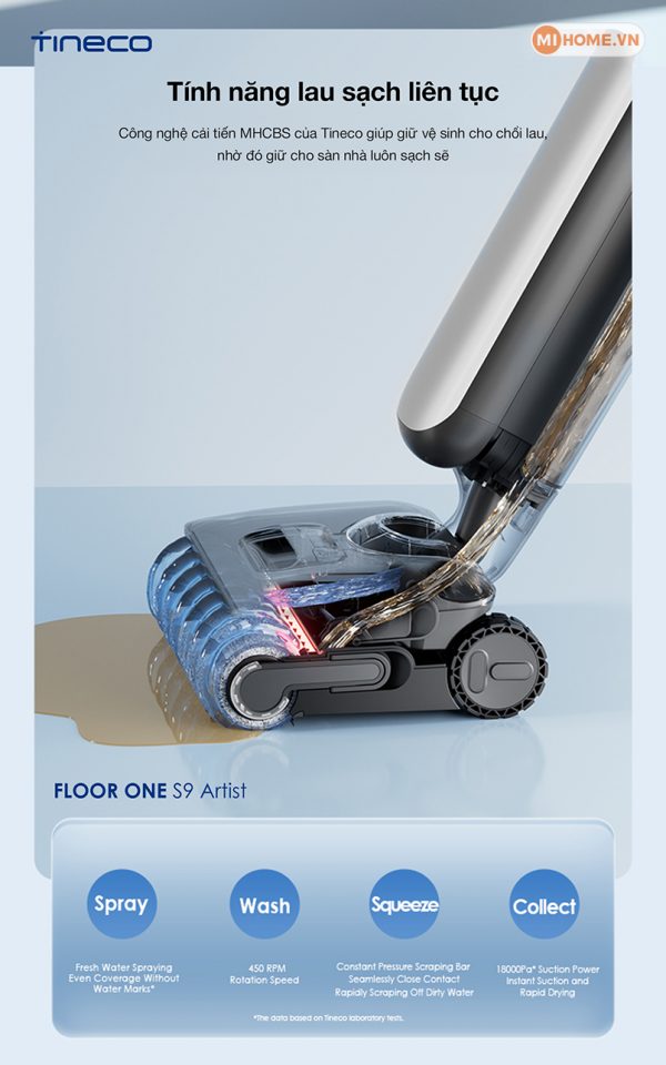 Máy hút bụi lau sàn khô ướt Tineco Floor One S9 Artist FW2C0200ID hình ảnh chi tiết 7