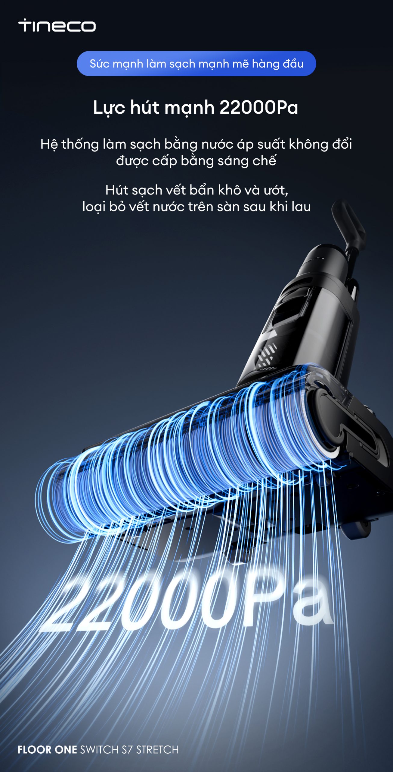 Máy hút bụi lau sàn khô ướt Tineco Floor One Switch S7 Stretch - Lực hút 21kpa 4 4