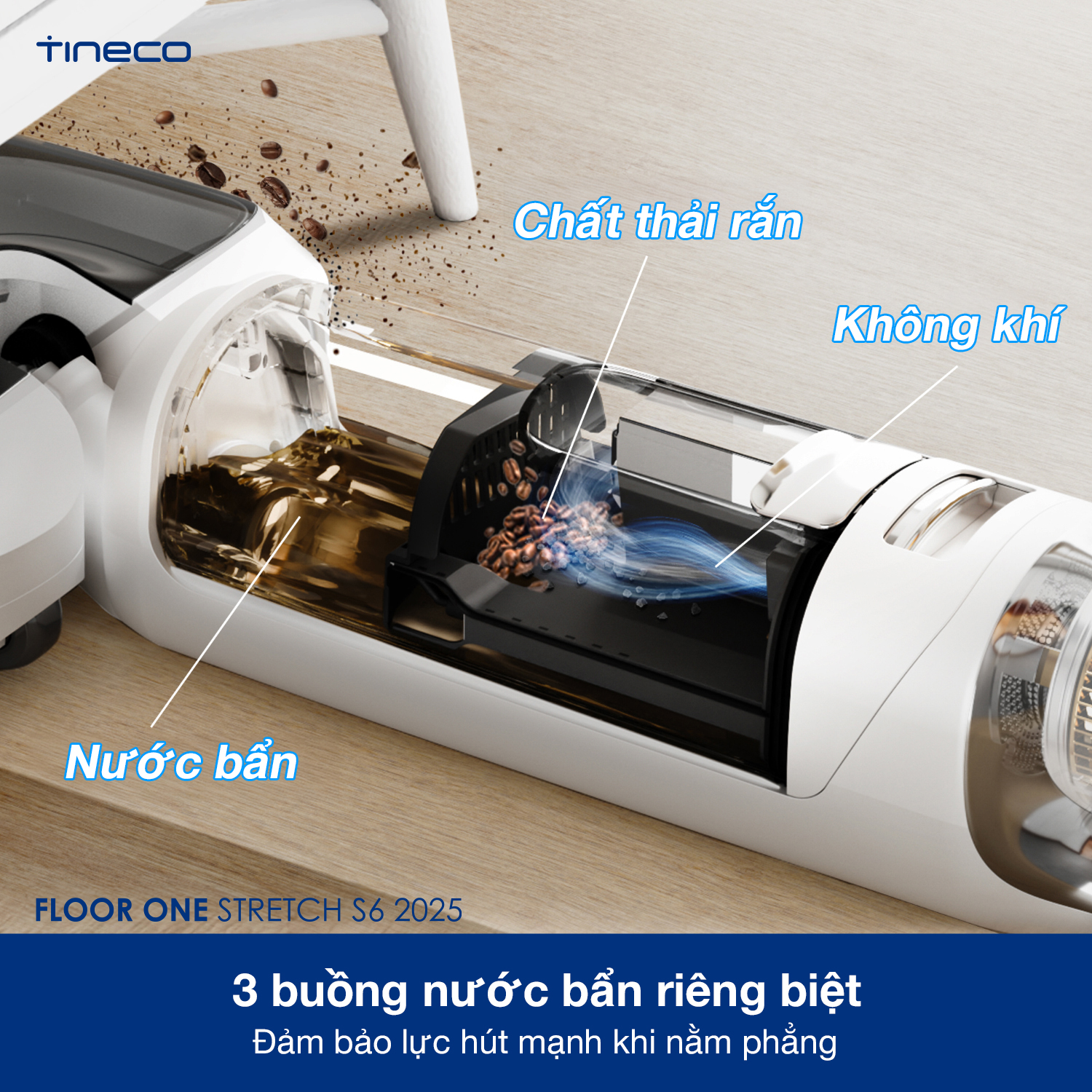 Máy hút bụi lau sàn khô ướt Tineco Floor One Stretch S6 2025 - Lực hút 20kpa 18 9 1