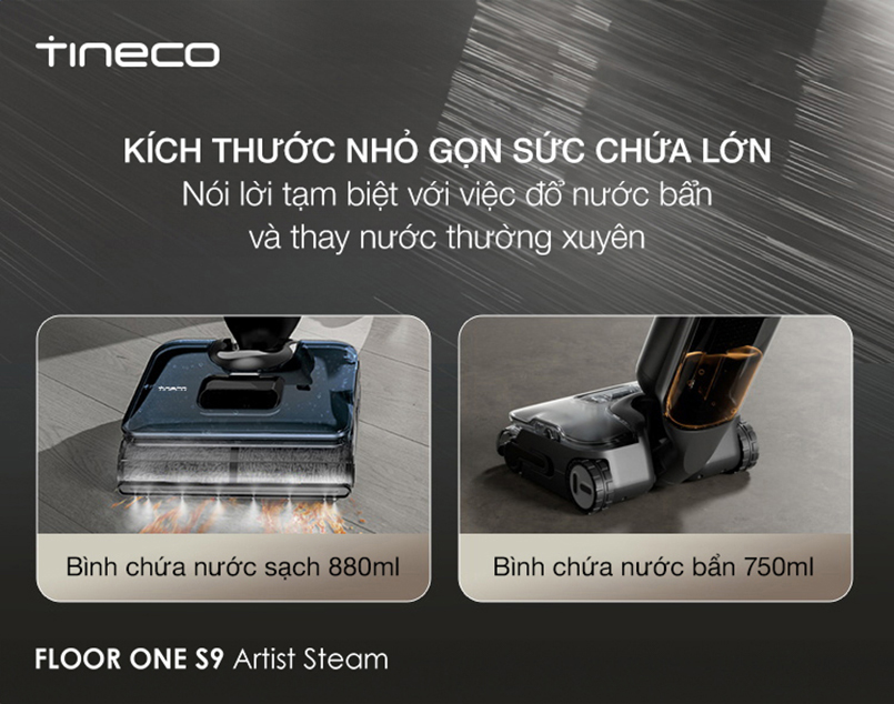 Máy hút bụi lau sàn khô ướt Tineco Floor One S9 Artist Steam 5 1740645600495-may-lau-san-hut-bui-tineco-floor-one-s9-artist-steam-3.2