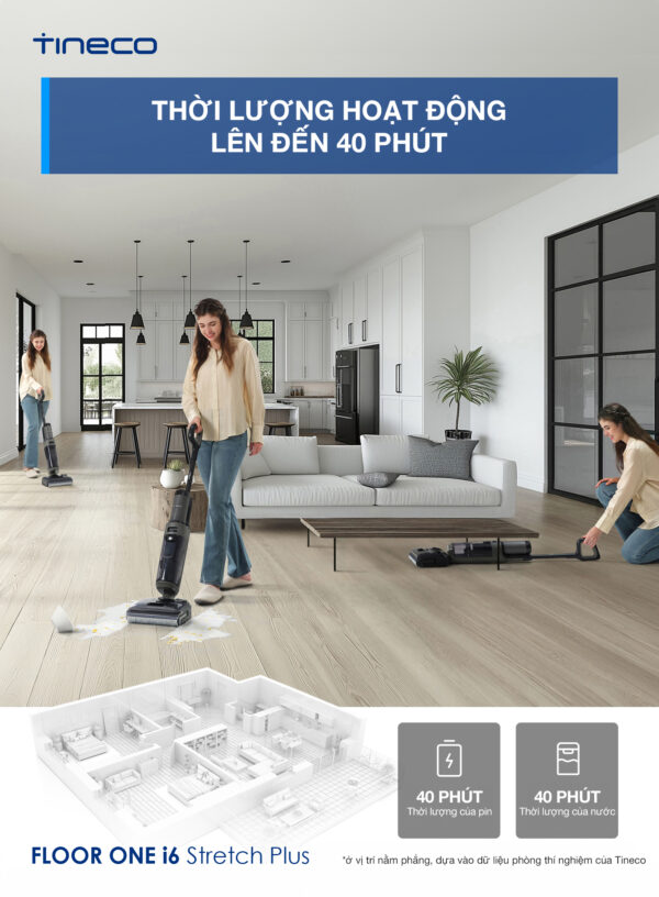 Máy hút bụi lau sàn khô ướt Tineco Floor One i6 Stretch Plus hình ảnh chi tiết 3