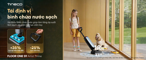 Máy hút bụi lau sàn khô ướt Tineco Floor One S9 Artist Prime Ecovacs Máy hút bụi lau sàn khô ướt Tineco Floor One S9 Artist Prime hình ảnh chi tiết 8