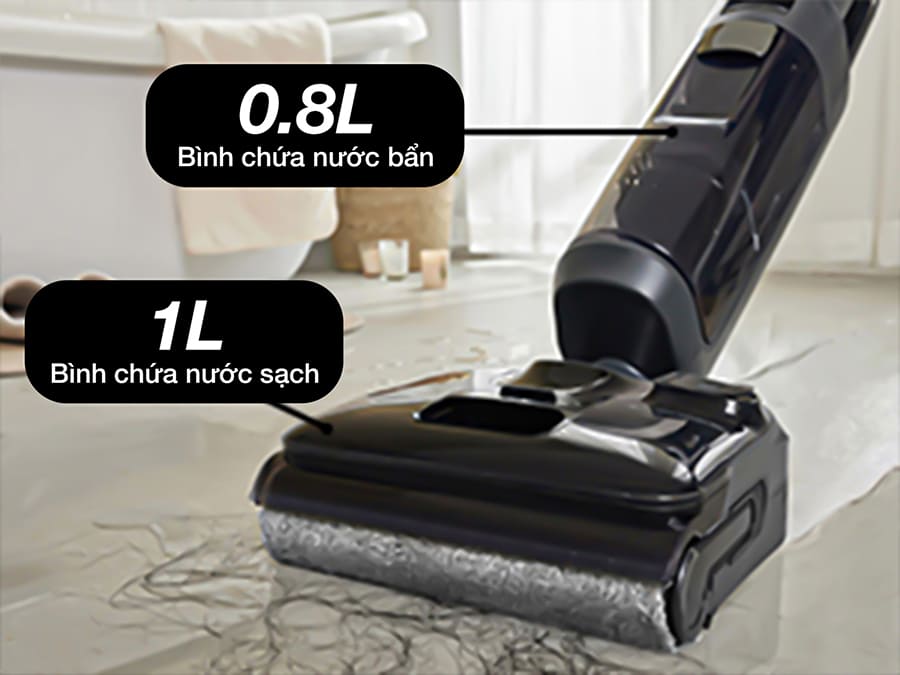 Điểm nhấn nổi bật của Tineco FLOOR ONE S6 Stretch Extreme Ecovacs Tineco FLOOR ONE S6 Stretch Extreme có bình chứa nước dung tích lớn