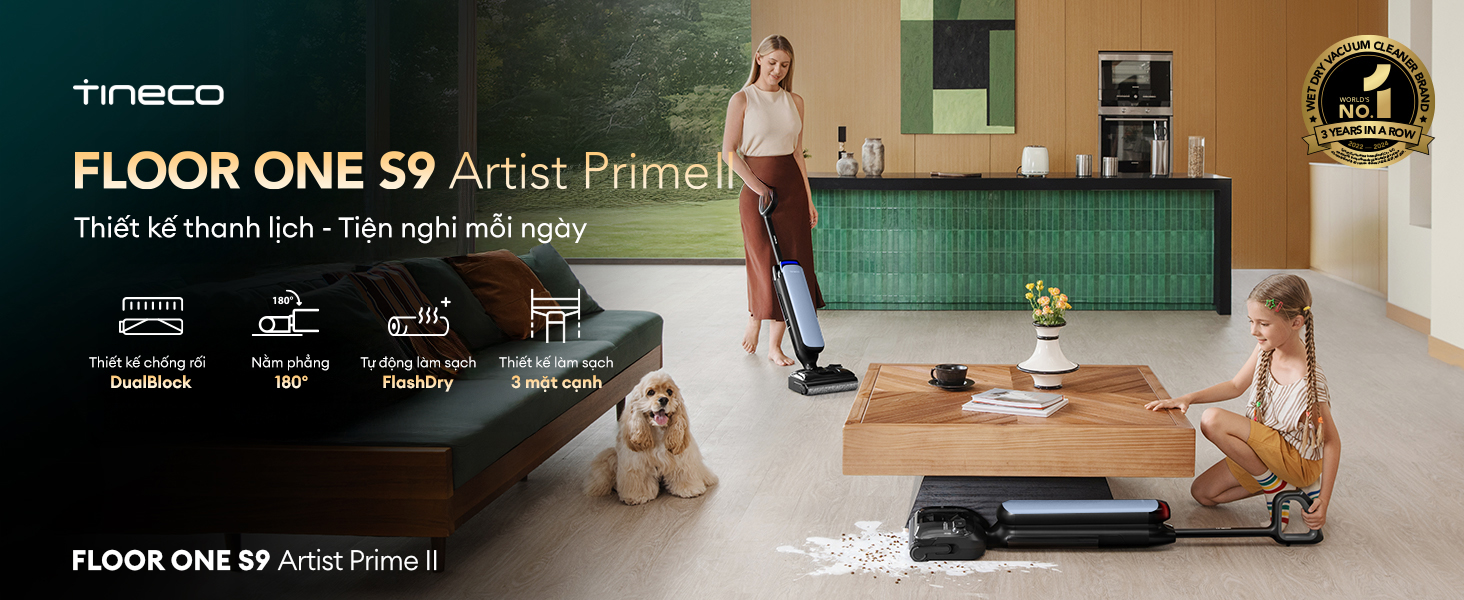 Máy hút bụi lau sàn khô ướt Tineco Floor One S9 Artist Prime 2