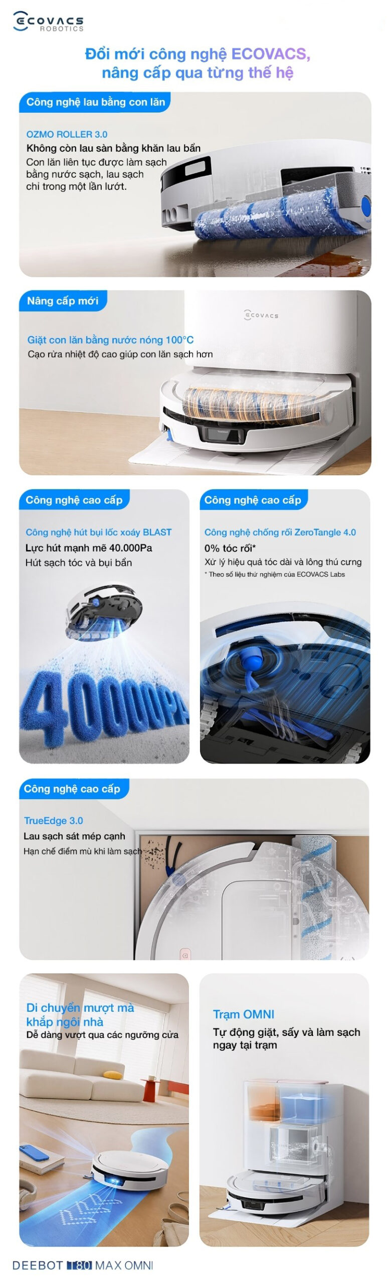 Robot hút bụi lau nhà Ecovacs Deebot T80 Max Omni hình ảnh chi tiết 2