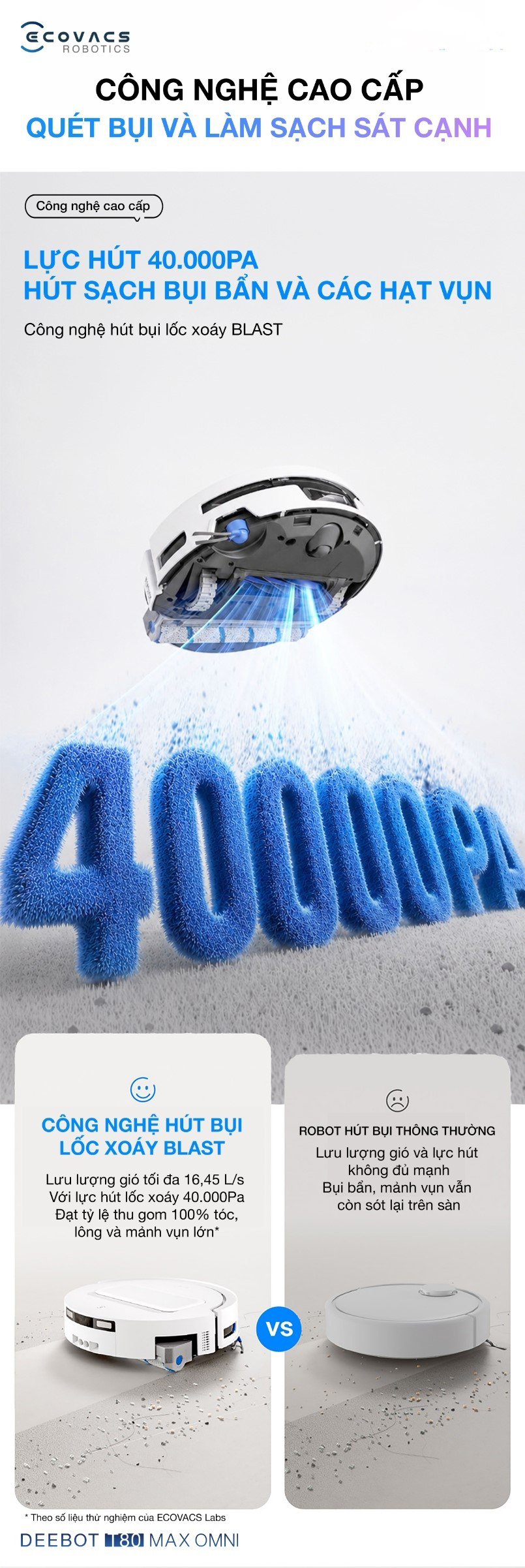 Robot hút bụi lau nhà Ecovacs Deebot T80 Max Omni hình ảnh chi tiết 8