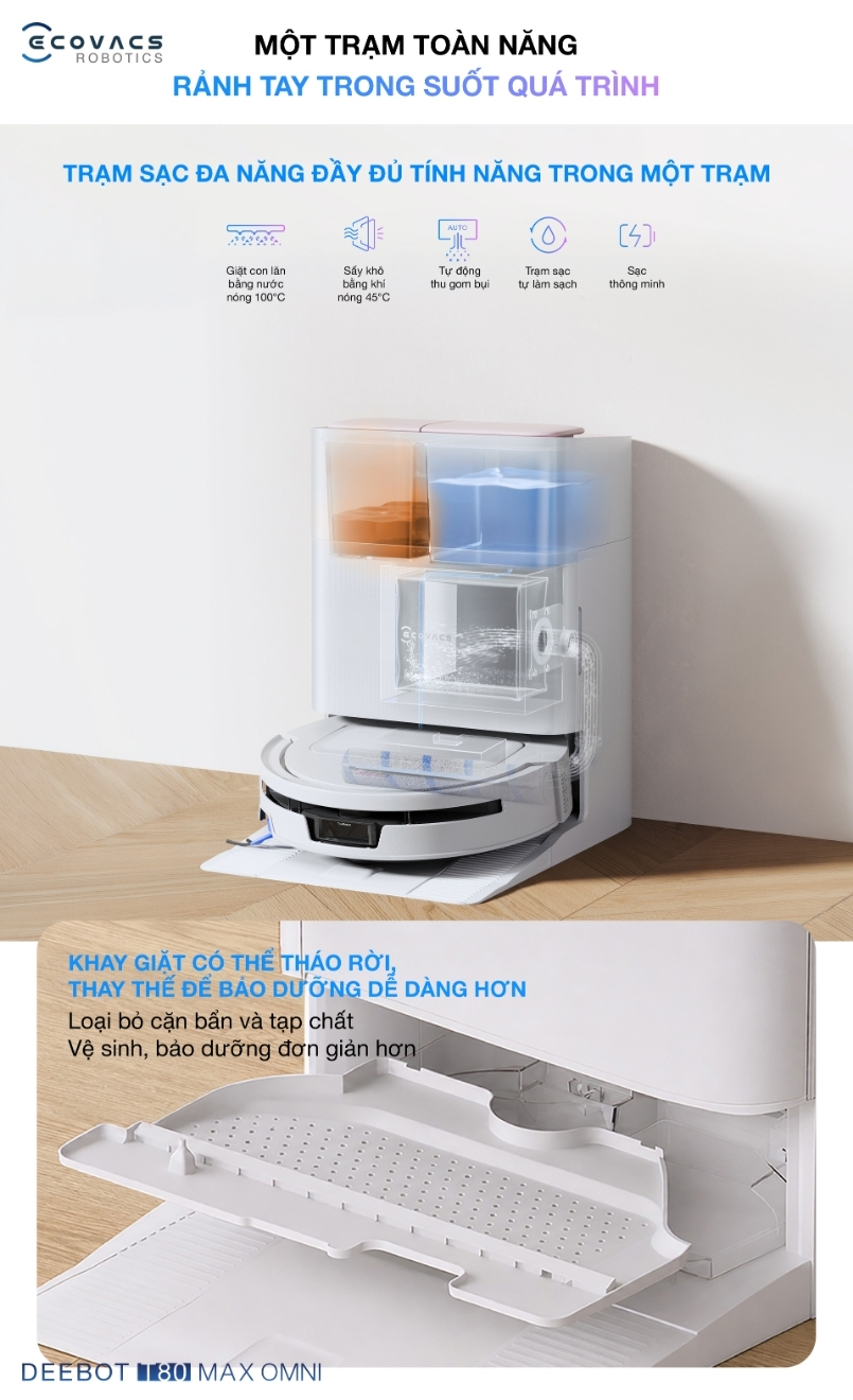 Robot hút bụi lau nhà Ecovacs Deebot T80 Max Omni hình ảnh chi tiết 17