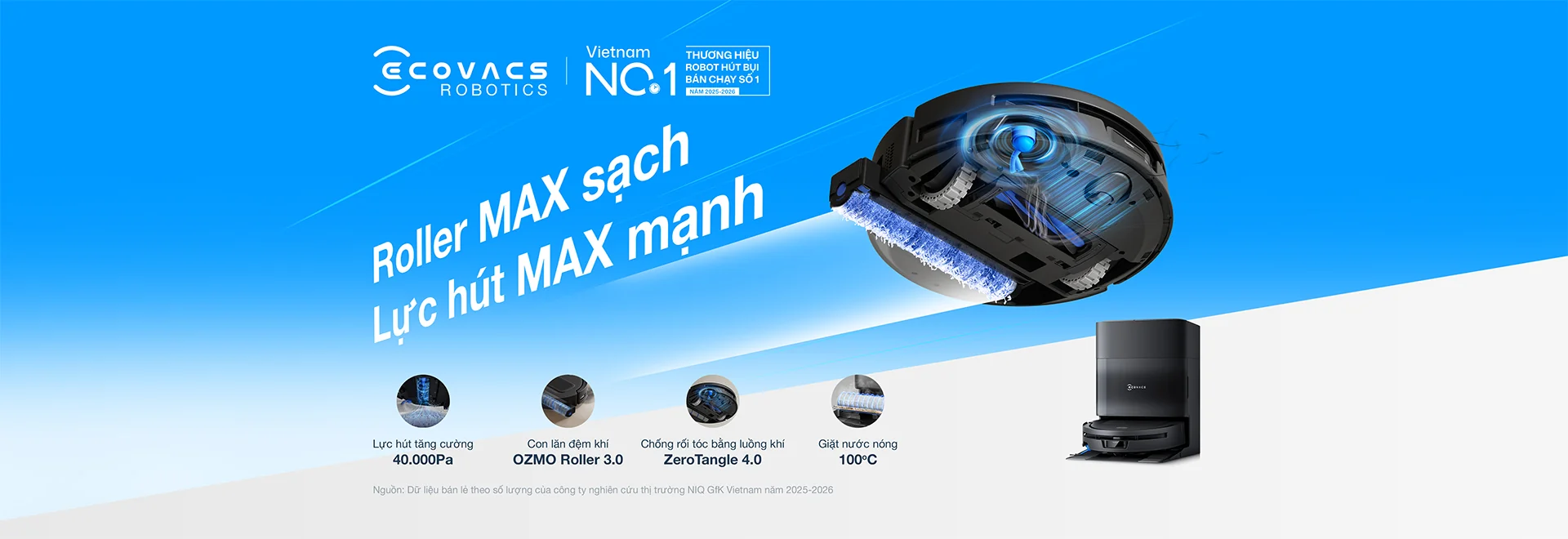 Các dòng robot hút bụi lau nhà Ecovacs
