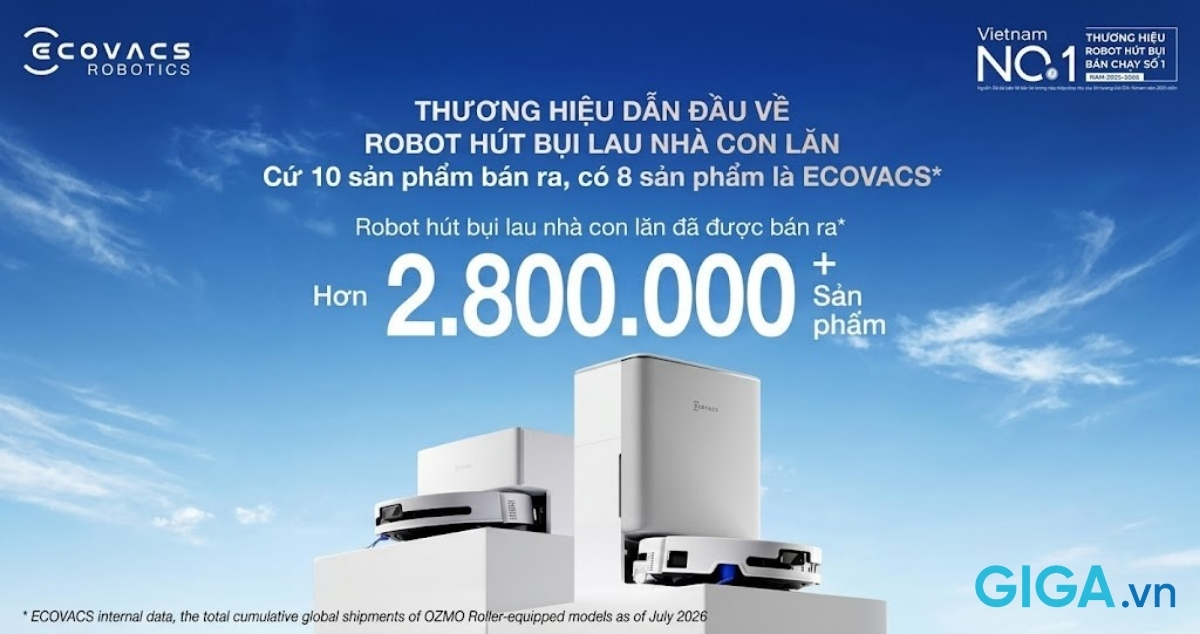 ECOVACS khẳng định vị thế tiên phong công nghệ lau sàn bằng con lăn với cột mốc 2,8 triệu sản phẩm Ecovacs Ecovacs khẳng định vị thế dẫn đầu với 2,8 triệu robot lau sàn con lăn xuất xưởng toàn cầu