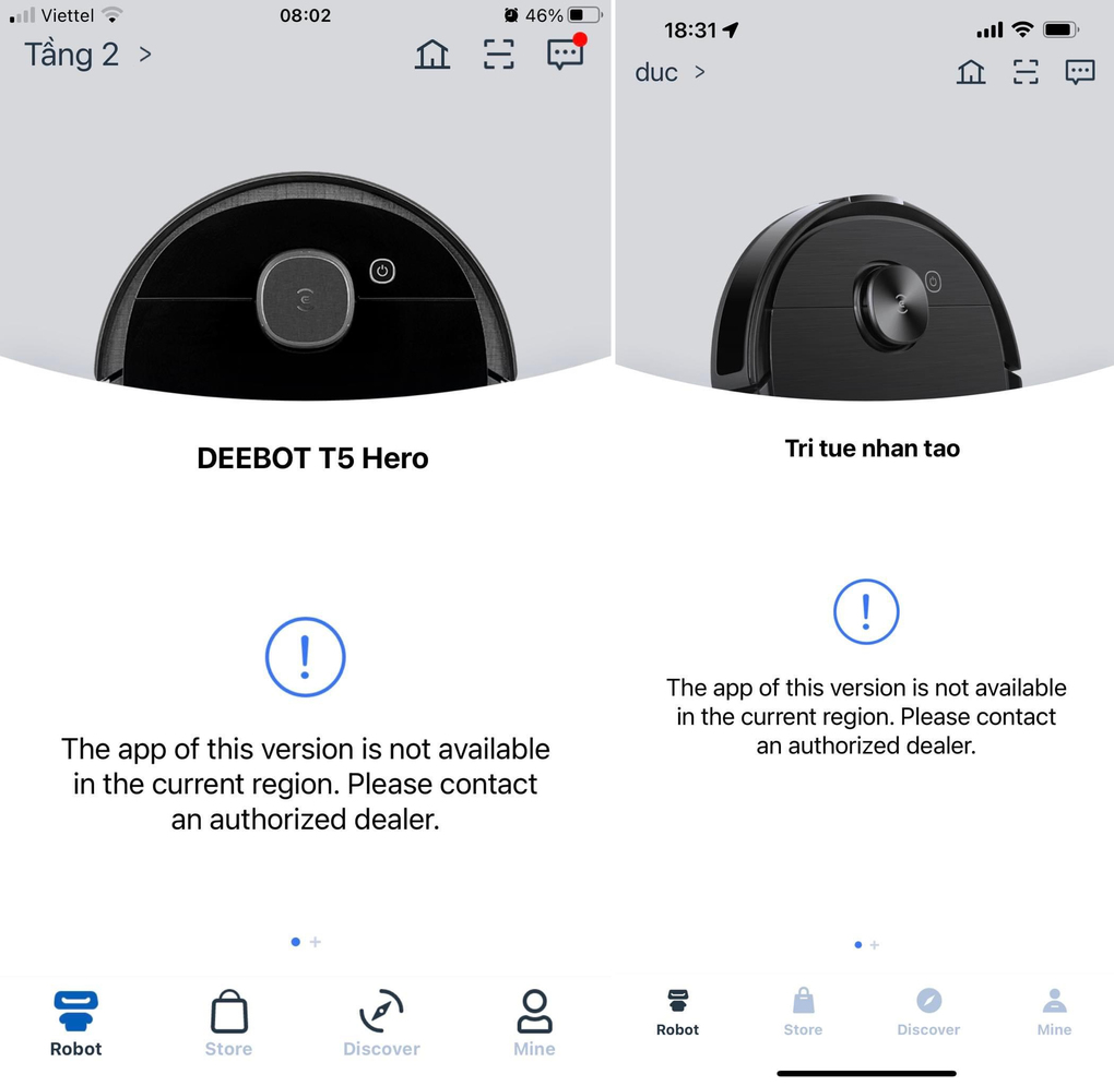 Thông báo robot nội địa không thể sử dụng phần mềm chính hãng tại Việt Nam