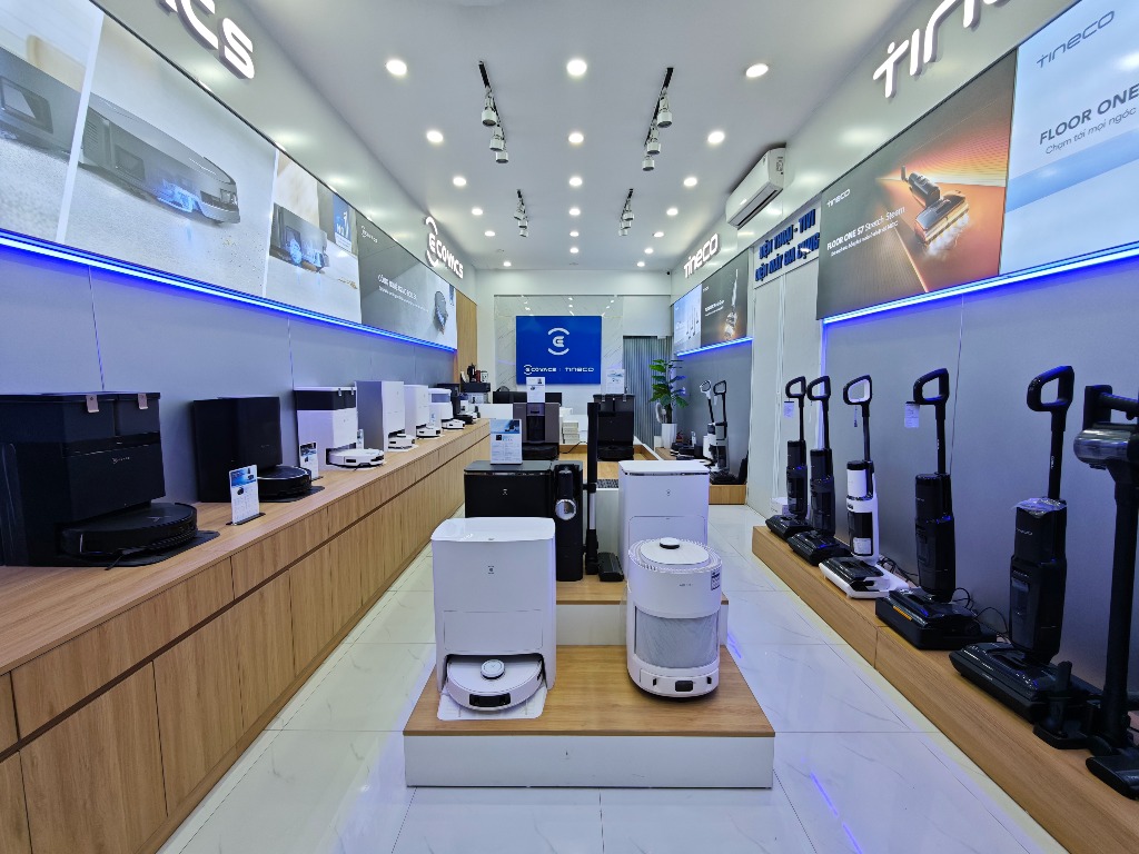 Không gian trưng bày máy lau sàn Tineco và robot Ecovacs tại Hải Phòng