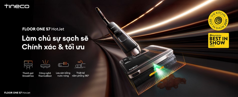 Tineco Floor One S7 HotJet - thiết kế máy hút bụi lau sàn hiện đại