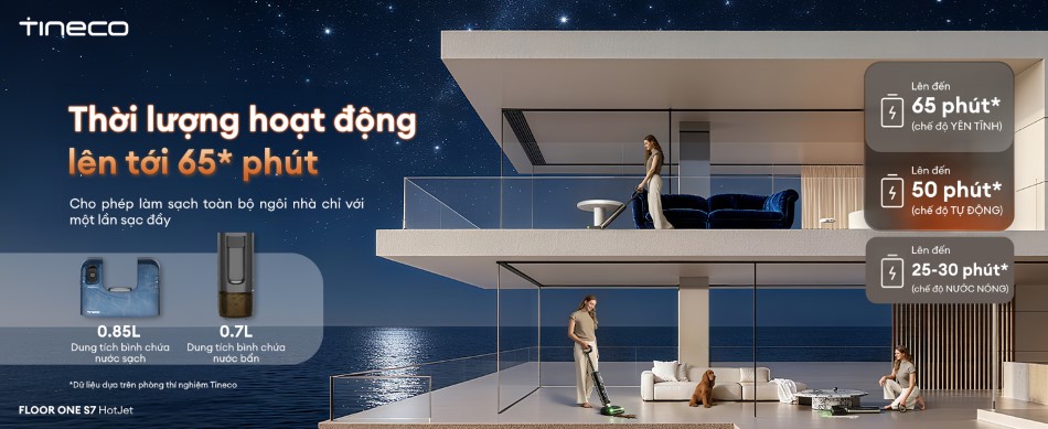 Tineco Floor One S7 HotJet - điều hướng linh hoạt