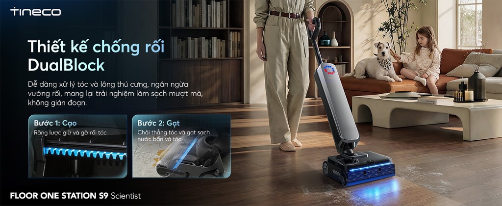 Tineco Floor One Station S9 Scientist chống rối DualBlock