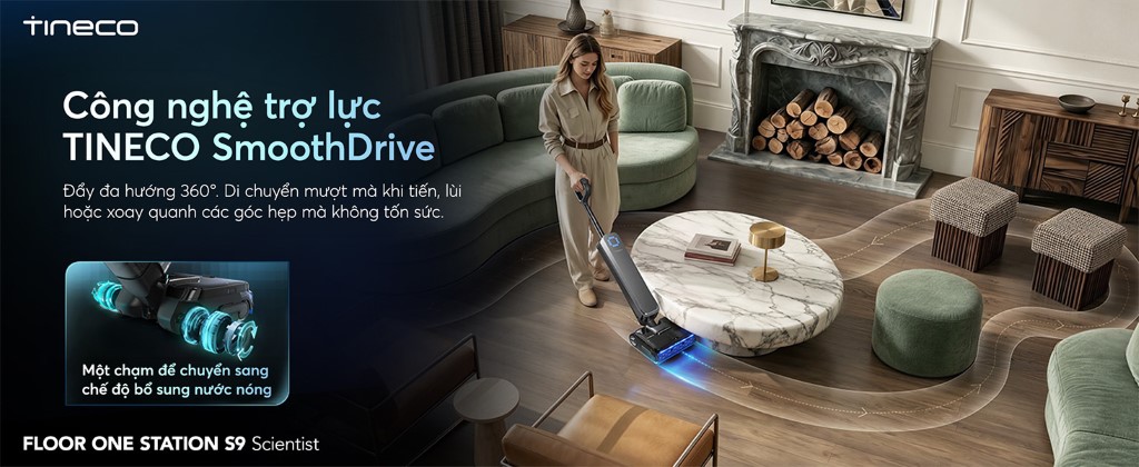 Tineco Floor One Station S9 Scientist trợ lực SmoothDrive