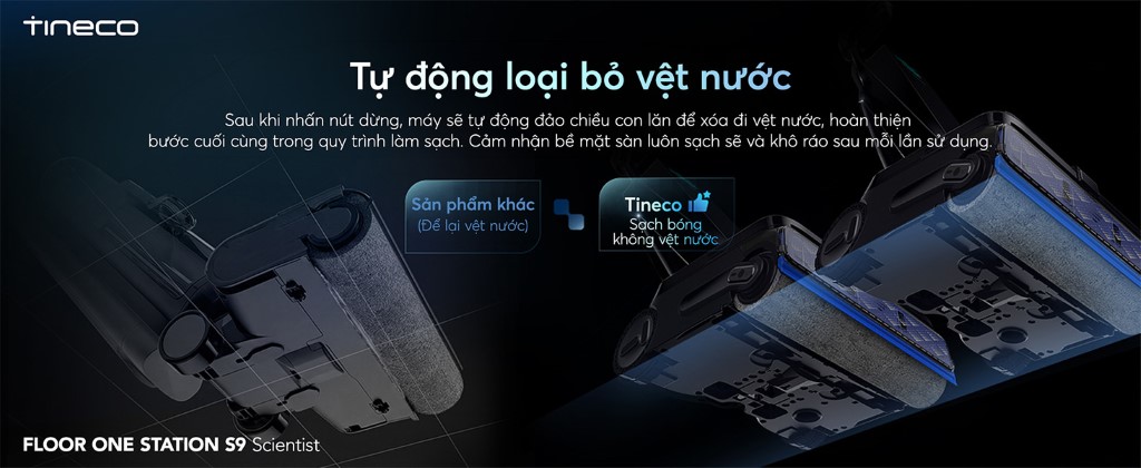 Tineco Floor One Station S9 Scientist làm sạch sát mép 3 cạnh