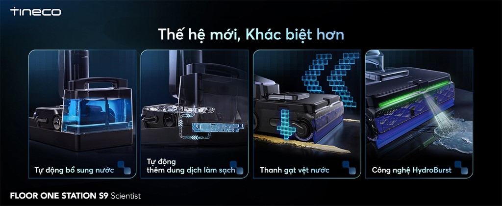 Tineco Floor One Station S9 Scientist tự động thêm nước