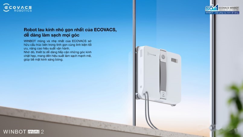 Khả năng tiếp cận mọi ô kính chật hẹp của Winbot Mini 2