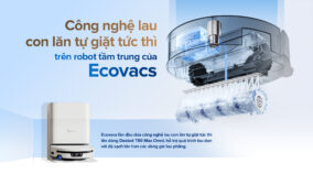 Công nghệ lau con lăn tự giặt tức thì OZMO Roller 3.0 trên robot Ecovacs Deebot T80 Max Omni