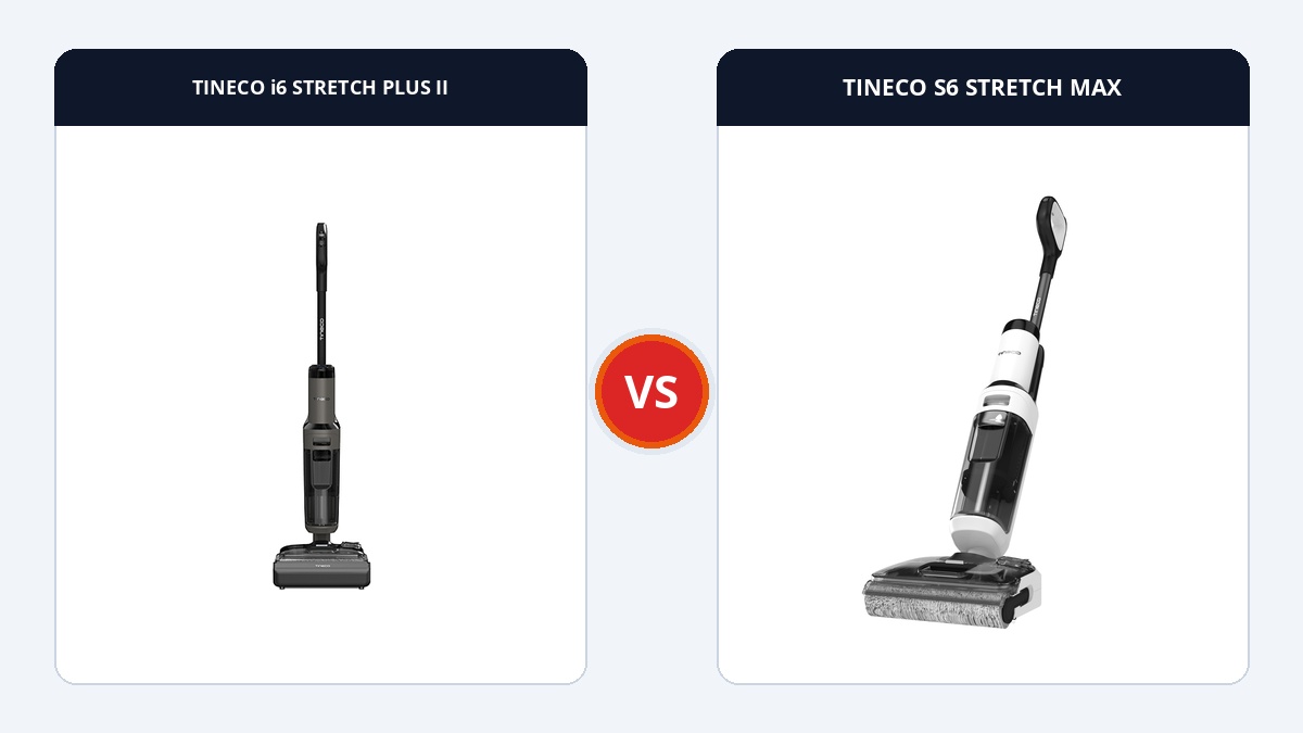 So sánh Tineco Floor One i6 Stretch Plus II và S6 Stretch Max: Cuộc đối đầu phân khúc máy lau ngả phẳng 180° Ecovacs So sánh đối đầu TINECO i6 STRETCH PLUS II và TINECO S6 STRETCH MAX