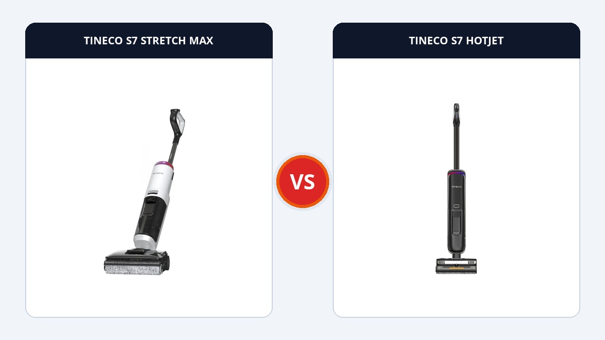 So sánh Tineco Floor One S7 Stretch Max và S7 HotJet: Sấy con lăn 110°C hay Phun nước nóng HotJet? Ecovacs So sánh đối đầu TINECO S7 STRETCH MAX và TINECO S7 HOTJET