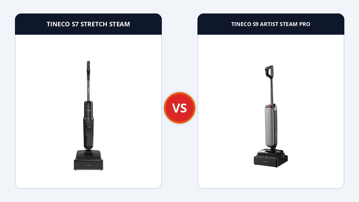 So sánh đối đầu TINECO S7 STRETCH STEAM và TINECO S9 ARTIST STEAM PRO