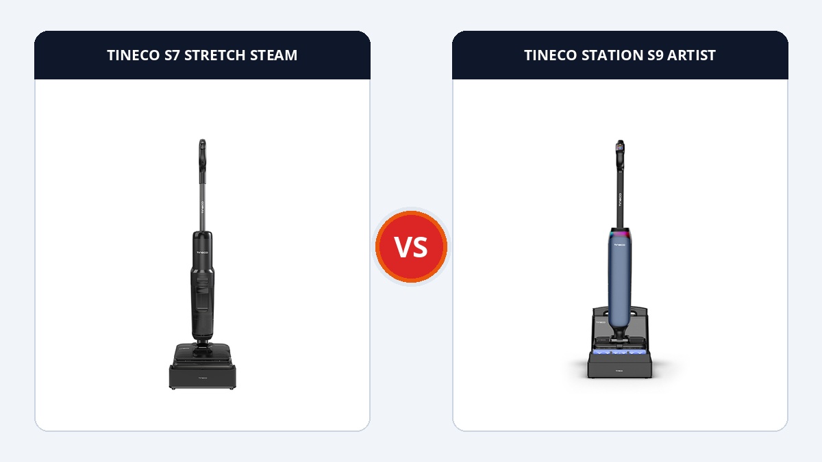 So sánh đối đầu TINECO S7 STRETCH STEAM và TINECO STATION S9 ARTIST