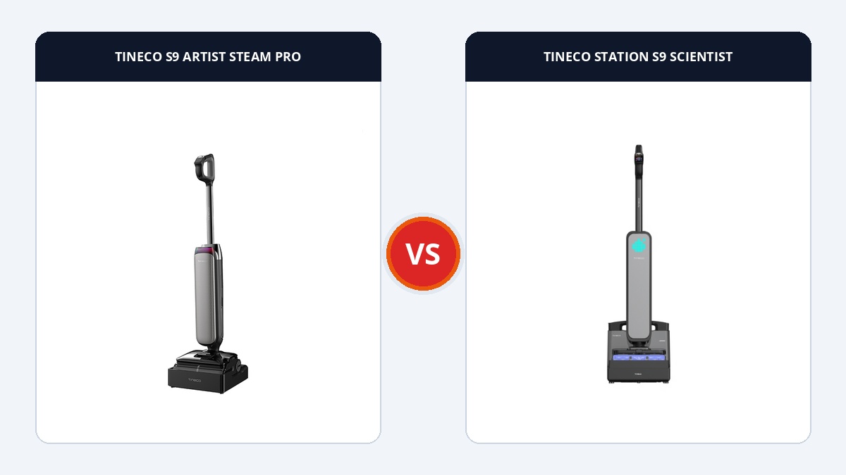 So sánh đối đầu TINECO S9 ARTIST STEAM PRO và TINECO STATION S9 SCIENTIST