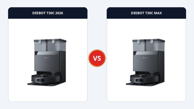 So sánh Ecovacs Deebot T30C 2026 và T30C Max: Đột phá lực hút 25.000Pa và Khả năng nâng giẻ 9mm