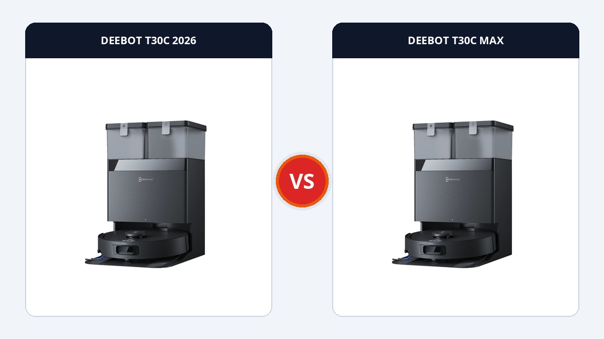 So sánh Ecovacs Deebot T30C 2026 và T30C Max: Đột phá lực hút 25.000Pa và Khả năng nâng giẻ 9mm Ecovacs So sánh đối đầu DEEBOT T30C 2026 và DEEBOT T30C MAX