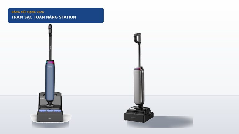 Top Máy Lau Sàn Tích Hợp Trạm Sạc Tự Động Toàn Năng (Station): Rảnh Tay 100%
